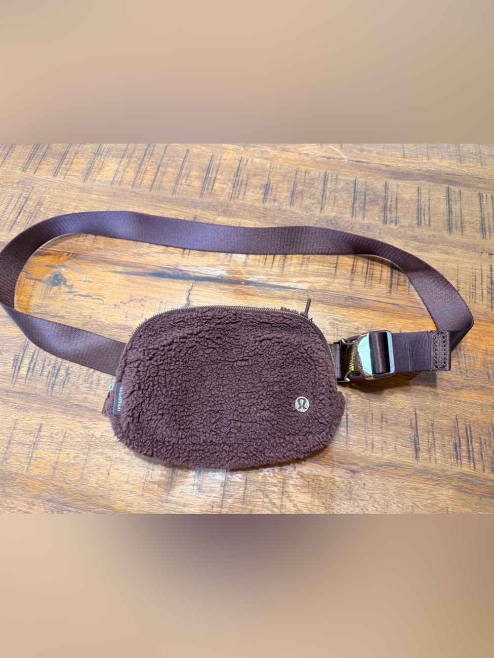 NWOT Lululemon Everywhere Belt Bag Brown Earth Fleece Gold 1L